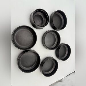 Vintage Shungyo Stoneware black Coupe Cereal Bowl Japan.